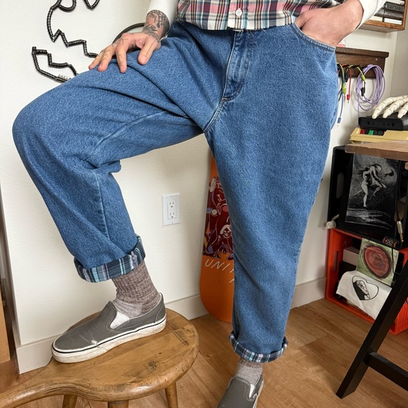 Vintage 2000s LL Bean Flannel Lined Denim Jeans ~ 32 X 28 - Picture 3 of 9